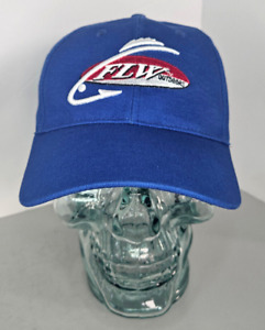 New FLW Outdoors Fishing Blue Hat - Fish Hook Embroidered & Adjustable