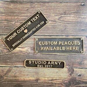 Personalized Brass Plaques - Brass Signs Name Plaques Home Garden Decor