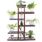 XL Carbonized Wood Plant Stand 6 Tier Vertical Shelf Flower Display Rack Holder