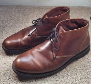 JOHNSTON MURPHY (25-2022)-Brown Leather, Mens Casual Oxford Ankle Boots-(11.5).M