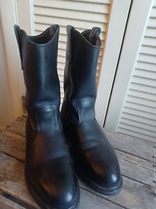 Red Wing 2253 Pecos Black Leather Steel Toe Boots Sz 9 2E Made In The USA EUC