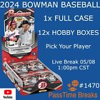 RYAN LASKO - 2024 BOWMAN BASEBALL - 1x Case 12x Hobby Box - PLAYER BREAK 1470