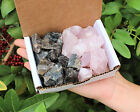 Natural Rough Smoky & Rose Quartz Mixed Bulk Gift Box Lot - 1/2 lb Lot