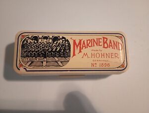 Vintage U.S. Marine Band Engraved G Harmonica Made by M.Hohner Germany 1896