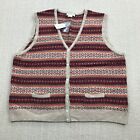 Vintage Eddie Bauer Sweater Vest Womens XXL 100% Lambswool Button Cardigan NEW