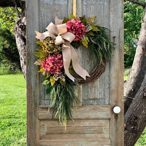 Flower Wreath Front Door Farmhouse Decor for Wedding Thanksgiving Autumn Fashion