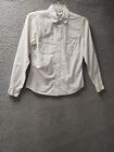 579 Shirt Womens Small Ivory Button Up Pockets Long Sleeve Blouse Top