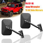 For 97-17 Jeep Wrangler JK JKU CJ TJ YJ Mirrors Door L&R Side Hinge View Mirrors (For: More than one vehicle)