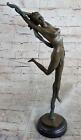 Original Vitaleh Nude Girl Leaping In Air Bronze Statue Figurine Decor Art Deco