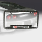 1x Mazdaspeed Carbon Fiber Stainless Steel License Plate Frame & S Carbon Emblem (For: Mazda CX-5)