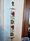 New Listingvintage completed needlepoint bell pull with brass hardware