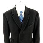 Tommy Hilfiger Wool Nylon Cashmere Top Coat Black Trench Coat Extra Pocket 42R