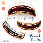 MADE IN FRANCE Quality Celluloid Tortoise Shell Medium Barrette Hair Clip  T14