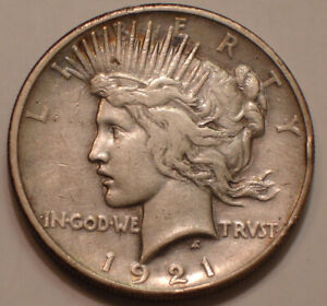 1921 Peace Silver Dollar KEY DATE Coin high relief