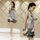 Women Chiffon Dress Korean Fashion Mixed Colors Organza Sleeveless Bowknot skirt