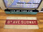 NY NYC QUEENS BUS ROLL SIGN 8TH AVENUE SUBWAY MANHATTAN BROOKLYN SUNSET PARK BMT