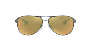 Ray-Ban Sunglasses RB8313 004/N3 Gunmetal Aviator Gold Polarized Mirror 58mm