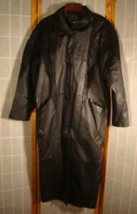 Pelle Leather Trench coat sz small  snake skin design trim Vintage
