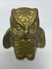 Vintage Solid Brass Owl Figurine Statue Paperweight Open Wings