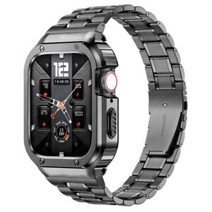 Rugged Metal Strap Case Cover For Apple Watch Series 8/7/6/5/4SE 49/45/44mm Band