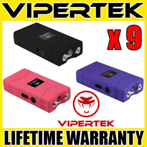 (9) VIPERTEK VTS-880 Mini Stun Gun 3 Colors Mix - Wholesale Lot