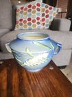 Roseville Pottery Freesia Blue Vase Floral 463-5, 2 Handles Pot, Great Condition