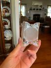 Vintage square coin glass footed toothpick holder