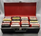 🎙 Lot Of (24) Old 8-Track Tapes With Carrying Case from Estate UNTESTED F/SHIP