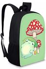 17 Inch School Book Bag Mushroom Frog Kids Backpack for Boys and Girls
