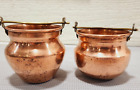 New ListingTwo VTG Handmade Small Turkish Copper Pots with Brass Handles Plants Decor I1