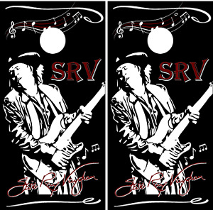 Stevie Ray Vaughan Musician Singer Cornhole Board Toss Game Vinyl Sticker Wrap