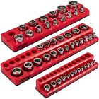3-Pack Magnetic Socket Organizers, Red Tool Box Organizer for Sockets Storage
