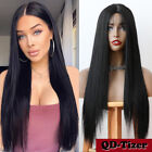Long Black Silky Straight Wigs Synthetic No Lace Wig Natural Baby Hair Heat Safe