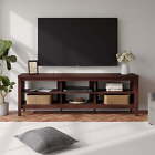 TV Stand for 75 inch TV, Rustic Brown Entertainment Center
