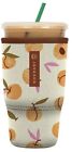 Java Sok Large Reusable “Peaches & Cream”Insulator Sleeve For Iced Coffee & Soda
