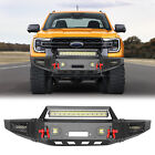 For 2019-2024 Ford Ranger Steel Front Bumper w/ Winch Plate & LED Light & D-Ring (For: Ford Ranger)