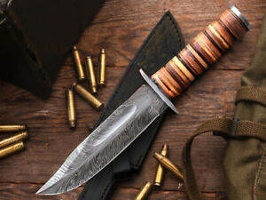 Viking Hunting Bowie Knife Custom Survival Camping outdoor Fixed Blade EDC Knife