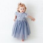 Girls Floral Dress Little Hollow Flower Maxi Long Party Princess Tulle Clothes