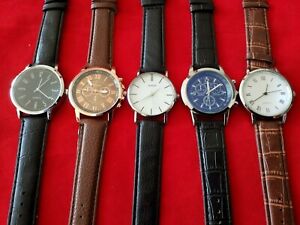 Set of 5 NEW Men's Watches. SHIPS FROM U.S. 10 FREE SPARE BATTERIES lot 680167BB