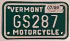 New ListingVermont Expired Motorcycle License Plate  # GS287 ---- NO RESERVE AUCTION ---