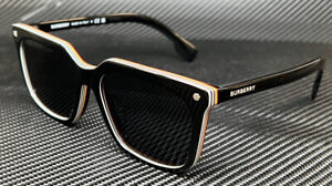 BURBERRY BE4337F 379887 Black Grey Men's 56 mm Sunglasses