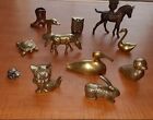 Vintage Solid Brass Animal Lot of 12 Collectibles Home Decor