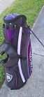 golf woman stand bag STRATA purple black 7 div shoulder strap all zip work