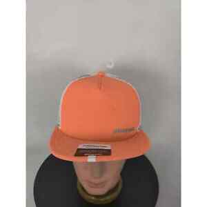 (V) New Patagonia unisex hat mesh back duckbill shorty trucker OS orange