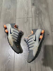 RARE Nike Shox NZ Gray Orange Leather Shoes 378341-058 Men's Size 11.5