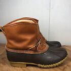 LL Bean Boots Womens 10 W Duck Buckle Harness Classic Mud Leather Brown Lined