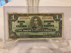 1937 Bank of Canada $1 One Dollar Bill Paper Money Canadian