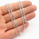 925 Sterling Silver Italy Figaro Chain Necklace 18