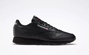 Reebok Classic Leather Black Black Pure Grey Mens Shoes Fashion Sneakers New