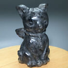 New Listing82g Natural Crystal.spectrolite.Hand-carved.Exquisite Angel cats.statues62